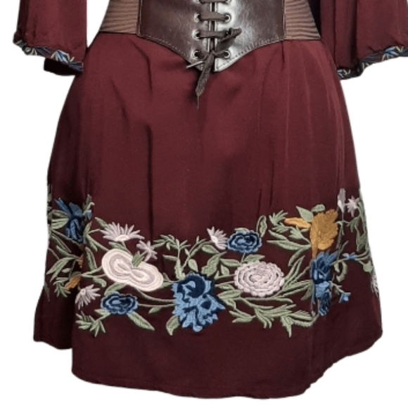 Size S ๐
บboho Peasant Blouse Tunic Rayon Embroidery SOLITAIRE - Picture 3 of 14